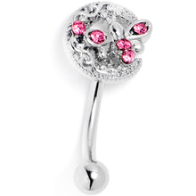 Load image into Gallery viewer, 16G 5/16 Pink Gem Lunar Dragonfly Curved Eyebrow Ring
