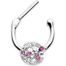 Load image into Gallery viewer, 16G 5/16 Pink Gem Lunar Dragonfly Cartilage Clicker
