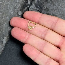 Load image into Gallery viewer, 16G 5/16 Clear Gem Gold Tone Lunar Dragonfly Cartilage Clicker
