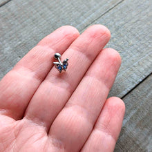 将图片加载到图库查看器，16G 1/4 Blue Gem Fancy Fab Butterfly Cartilage Tragus Earring
