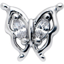 将图片加载到图库查看器，20G 5/16 Clear Gem Fancy Fab Butterfly Nose Hoop
