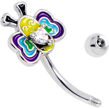 Load image into Gallery viewer, 16G 5/16 Clear CZ Gem Butterfly Love Bug Curved Eyebrow Ring
