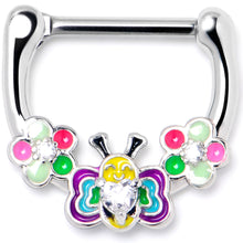 Load image into Gallery viewer, 16G 5/16 Clear CZ Gem Butterfly Love Bug Flower Cartilage Clicker
