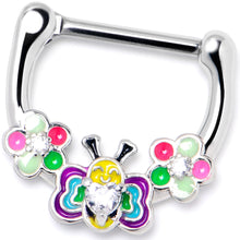 Load image into Gallery viewer, 16G 5/16 Clear CZ Gem Butterfly Love Bug Flower Cartilage Clicker
