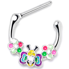 Load image into Gallery viewer, 16G 5/16 Clear CZ Gem Butterfly Love Bug Flower Cartilage Clicker
