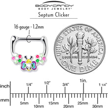 Load image into Gallery viewer, 16G 5/16 Clear CZ Gem Butterfly Love Bug Flower Cartilage Clicker
