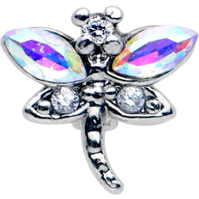 Load image into Gallery viewer, 20G 5/16 Aurora CZ Gem Understated Dragonfly Nose Hoop
