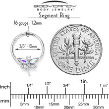将图片加载到图库查看器，16G 3/8 Aurora CZ Gem Understated Dragonfly Hinged Segment Ring
