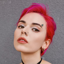 Load image into Gallery viewer, 16G 5/16 Blue Gem Gold Tone Sweet Sea Turtle Curved Eyebrow Ring
