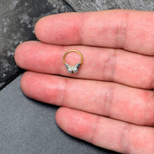 Load image into Gallery viewer, 16G 3/8 Gold Tone Evening Butterfly BCR Captive Ring
