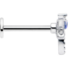 Load image into Gallery viewer, 16G 5/16 Blue CZ Gem Dragonfly Style Labret Monroe Tragus
