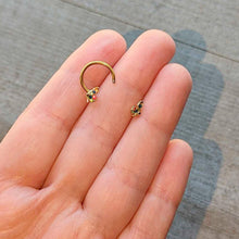 Load image into Gallery viewer, 16G 3/8 Red Blue Gem Gold Hue Butterfly Horseshoe Circular Barbell
