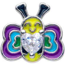 Load image into Gallery viewer, 20G 5/16 Clear CZ Gem Butterfly Love Bug Nose Hoop
