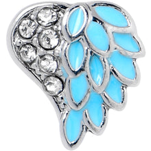 Load image into Gallery viewer, 20G 5/16 Clear Gem Heavenly Heart Angel Wing Blue Nose Hoop
