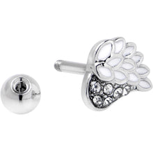 Load image into Gallery viewer, 16G 1/4 Clear Gem Heavenly Heart Angel Wing White Cartilage Stud
