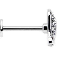 Load image into Gallery viewer, 16G 5/16 Clear Gem Heavenly Heart Angel Wing Blue Labret Tragus
