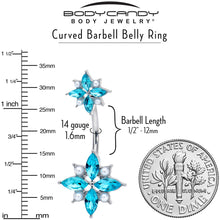 Load image into Gallery viewer, Blue Gem Star Power Double Mount Belly Ring
