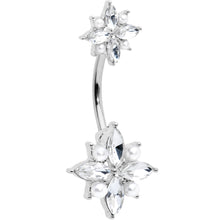 将图片加载到图库查看器，Clear Gem Star Power Double Mount Belly Ring
