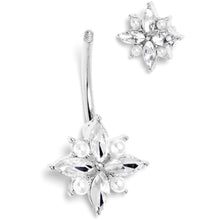 将图片加载到图库查看器，Clear Gem Star Power Double Mount Belly Ring
