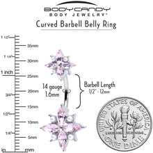 将图片加载到图库查看器，Pink Gem Star Power Double Mount Belly Ring

