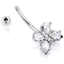 Load image into Gallery viewer, 16G 5/16 Clear Gem Baroque Beauty Butterfly Curved Eyebrow Ring
