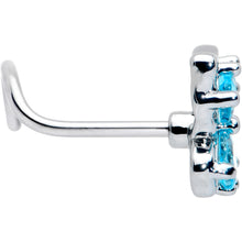 Load image into Gallery viewer, 20G 7mm Blue Gem Baroque Beauty Butterfly Left Side Nose Screw
