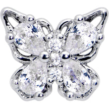 Load image into Gallery viewer, 20G 7mm Clear Gem Baroque Beauty Butterfly Left Side Nose Screw
