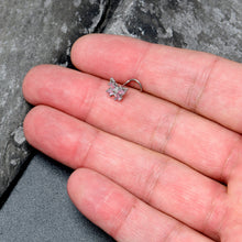 Load image into Gallery viewer, 20G 7mm Pink Gem Baroque Beauty Butterfly Left Side Nose Screw
