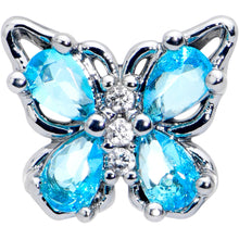 Load image into Gallery viewer, 16G 5/16 Blue Gem Baroque Butterfly Internally Threaded Labret
