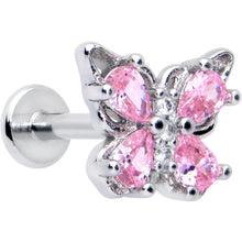 Load image into Gallery viewer, 16G 5/16 Pink Gem Baroque Butterfly Internally Threaded Labret
