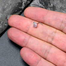Load image into Gallery viewer, 20G 7mm Clear Gem Heavenly Heart Angel Wing Pink L Shape Nose Ring
