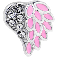 Load image into Gallery viewer, 16G 1/4 Clear Gem Heavenly Heart Angel Wing Pink Cartilage Earring
