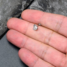 Load image into Gallery viewer, 16G 5/16 Clear Gem Heavenly Heart Angel Wing White Labret Tragus
