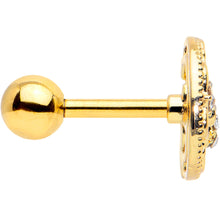 Load image into Gallery viewer, 16G 1/4 Clear Gem Gold Tone Lunar Dragonfly Cartilage Earring
