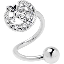Load image into Gallery viewer, Clear Gem Lunar Dragonfly Spiral Twister Belly Ring
