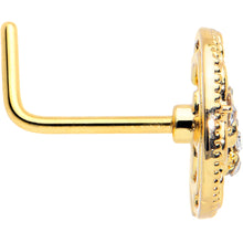Load image into Gallery viewer, 20G 7mm Clear Gem Gold Tone Lunar Dragonfly L Shape Nose Ring
