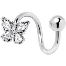 Load image into Gallery viewer, Clear Gem Baroque Beauty Butterfly Spiral Twister Belly Ring
