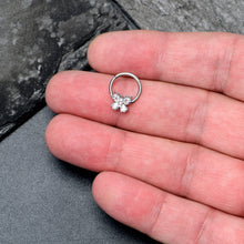 Load image into Gallery viewer, 16G 3/8 Clear Gem Baroque Beauty Butterfly Hinged Segment Ring

