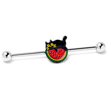 Load image into Gallery viewer, 14G Watermelon Cat Love Industrial Barbell 38mm
