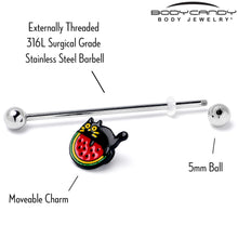 Load image into Gallery viewer, 14G Watermelon Cat Love Industrial Barbell 38mm
