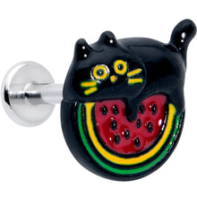 Load image into Gallery viewer, 16G 5/16 Watermelon Cat Love Labret Monroe Tragus
