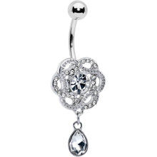 将图片加载到图库查看器，Clear Gem Celtic Knot Elegance Dangle Belly Ring
