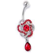 将图片加载到图库查看器，Red Gem Celtic Knot Elegance Dangle Belly Ring
