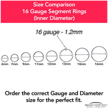 Load image into Gallery viewer, 16G 9/16 316L Surgical Steel Precision Hinged Segment Hoop
