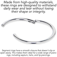 Load image into Gallery viewer, 18G 7/16 316L Surgical Steel Precision Hinged Segment Hoop
