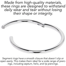 Load image into Gallery viewer, 16G 13mm 316L Surgical Steel Precision Hinged Segment Hoop
