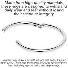 Load image into Gallery viewer, 16G 5/8 316L Surgical Steel Precision Hinged Segment Hoop
