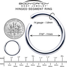 Load image into Gallery viewer, 14G 7/16 316L Surgical Steel Precision Hinged Segment Hoop
