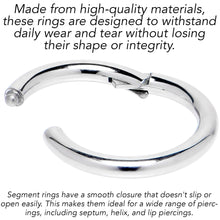 Load image into Gallery viewer, 12G 5/16 316L Surgical Steel Precision Hinged Segment Hoop
