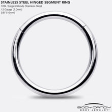 Load image into Gallery viewer, 12G 5/8 316L Surgical Steel Precision Hinged Segment Hoop
